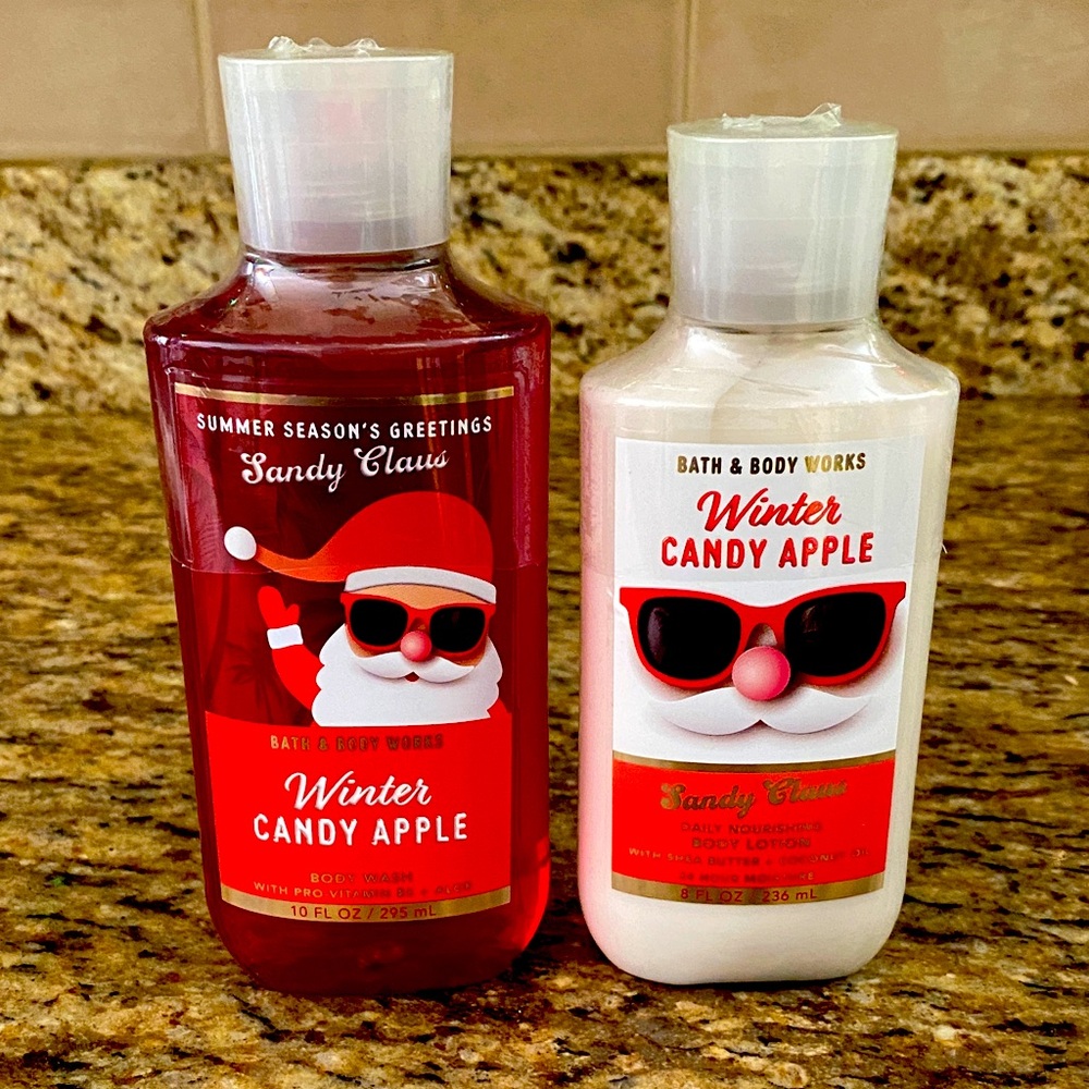 Winter Candy Apple Body Bath & Body Works Wash and Lotion Set